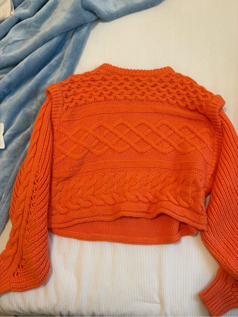 Nasty Gal Orange Cable Knit Scoop Neck Sweater
